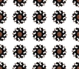 Gear and skull seamless pattern design with industrial elements
