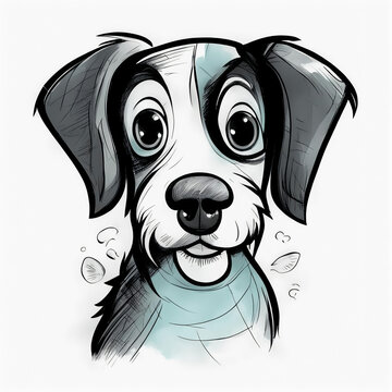 cute dog, pet, illustration. artificial intelligence generator, AI, neural network image. background for the design.