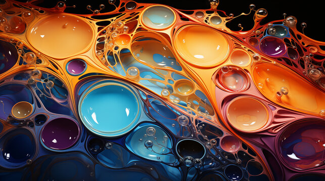 Liquid acid texture colorful viscous bubbles