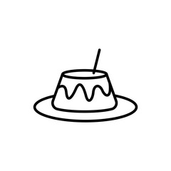 Pudding outline icons, minimalist vector illustration ,simple transparent graphic element .Isolated on white background