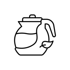Teapot outline icons, minimalist vector illustration ,simple transparent graphic element .Isolated on white background