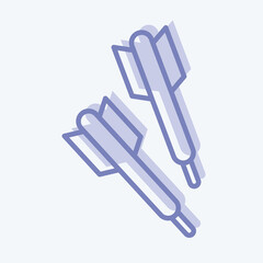 Icon Darts. related to Sports Equipment symbol. two tone style. simple design editable. simple illustration