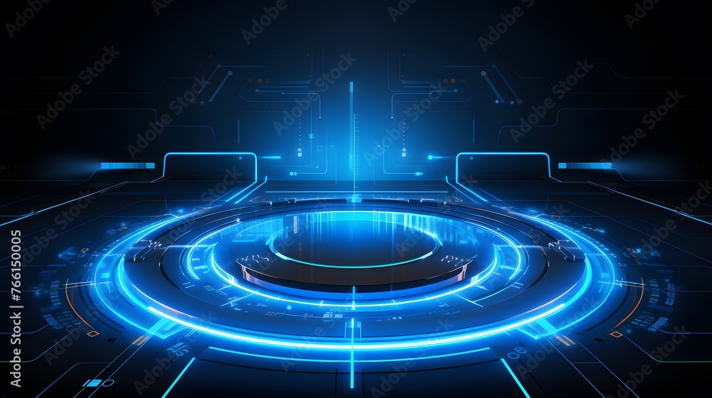 Poster abstract technology background circles digital hi-tech technology design background. concept innovat