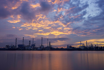 Naklejka premium Oil refinery plant chemical factory and power