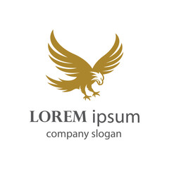 Obraz premium Eagle flapping wings logo illustration design