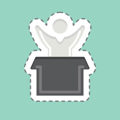 Sticker line cut Favorite Product. related to Online Store symbol. simple illustration. shop