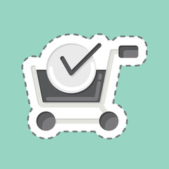 Sticker line cut Purchase Shop. related to Online Store symbol. simple illustration. shop