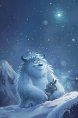 Friendly Yeti Enjoying a Snowy Day