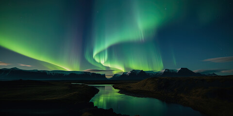 amazing scene of Aurora Northern Lights in the night sky - 766152219