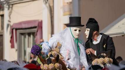 Su componidori leaders of the Sartiglia traditional horse race in the city of Oristano.