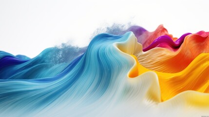 wave of color undulates across a white background.