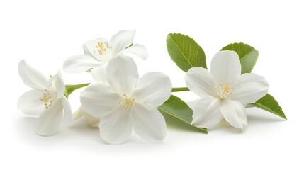 Obraz na płótnie Canvas Thai jasmine white flower isolated on white background.This has clipping path. ( Jasmine photo stacked full depth field 