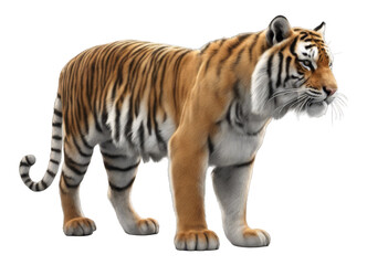 realistic 3d tiger isolated on white background