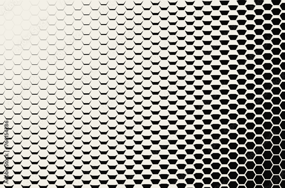 Poster Abstract Geometric Pattern. Hipster Fashion Design Print Hexagonal Pattern. Hexagon Scale Tech Gradient Minimal Background. Vector Illustration.