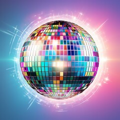a colorful disco ball with bright lights