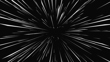 Abstract Comic Book Flash Explosion Blast Radial Lines. Comic Radial Speed Lines. Graphic Explosion with Speed Lines. Hyper Space Warp Jump Teleport Effect. Quick Zoom Effect. VFX Vector Illustration.