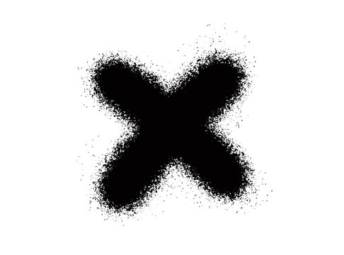 Spray Paint Cross Mark. Sprayed X Graffiti Tag. Street Art X Symbol. Vector Illustration.