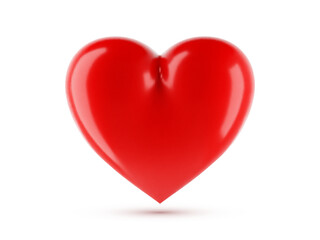 Big Red Heart Isolated On White Background. Vector Illustration