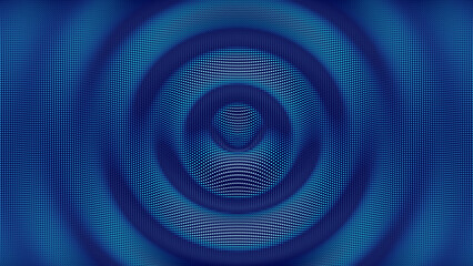3D Wavy Digital Particles Ripple Background. Colorful Blue Digital Ripple Effect. Big Data Audio Visualization. Digital Water Drop Waves Concept. Particles Vector Illustration. 3D Grid Surface.