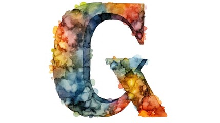 watercolor alphabet letter G