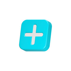 Obraz premium Plus cross medical add icon 3d symbol