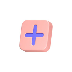 Plus cross medical add icon 3d symbol