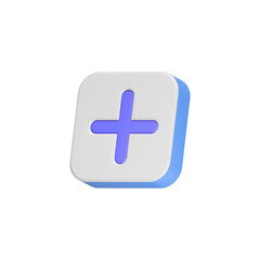 Obraz premium Plus cross medical add icon 3d symbol