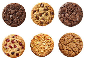 Set of different healthy cookies isolated background - obrazy, fototapety, plakaty