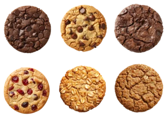 Foto op Plexiglas Set of different healthy cookies isolated background © YasumiHouse