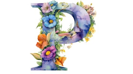 alphabet made of flower letter o
