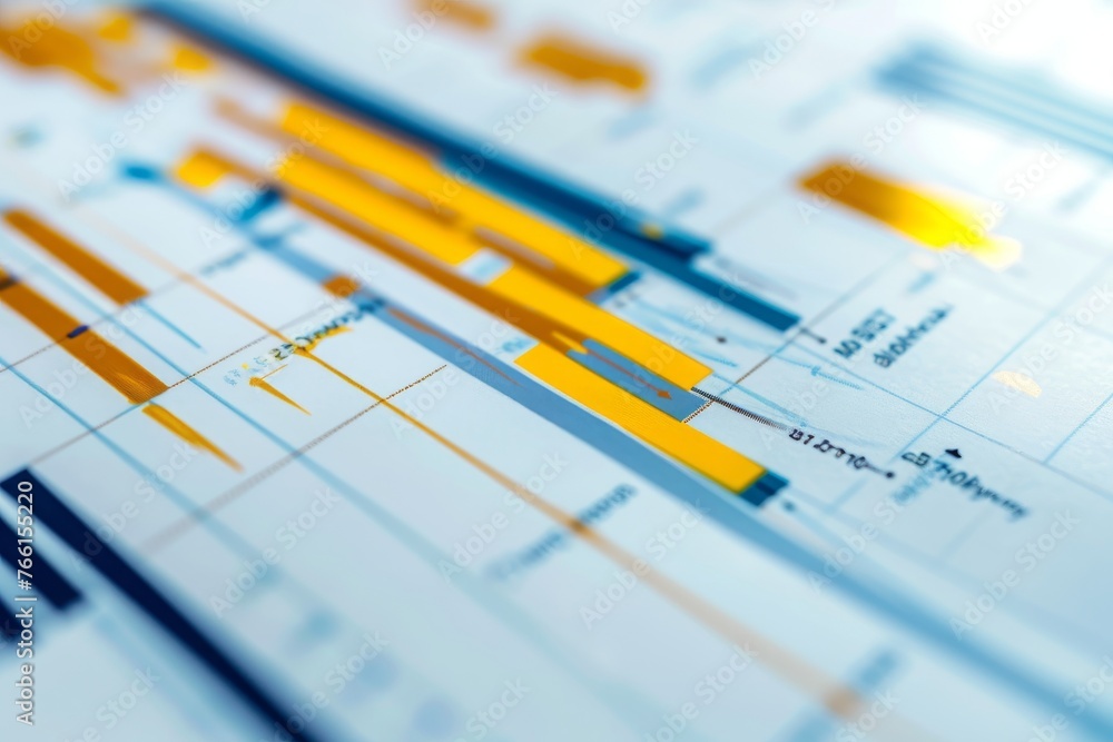 Poster a detailed view of a chart displayed on a piece of paper, capturing the intricate data and design, a
