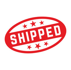 Shipped Rubber stamp design. VECTOR ILLUSTRATION. 
