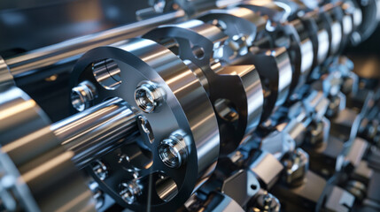 A precision-engineered crankshaft, with carefully balanced counterweights, converting linear piston motion into rotational power - obrazy, fototapety, plakaty
