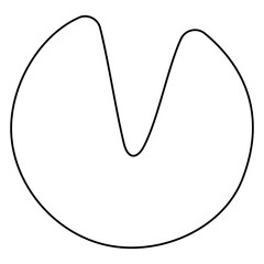 Fortune cookies. Chinese and Japanese food. Asian confectionery. line doodle coloring. The future is on paper in the test. Sweet icon element. A simple symbol.