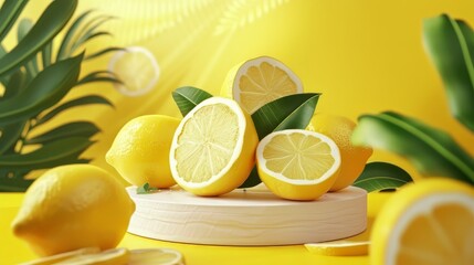 Group of lemons on table