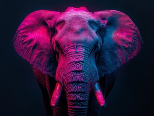 Digitalized Elephant Bold and bright contrasts Conceptual Photography Romantic Blockchain and Crypto-Themed Art ,