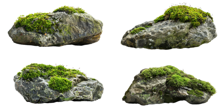 moss covered rocks set