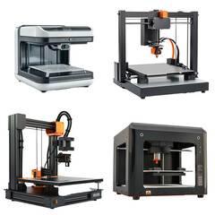 3D printers isolated on transparent png background