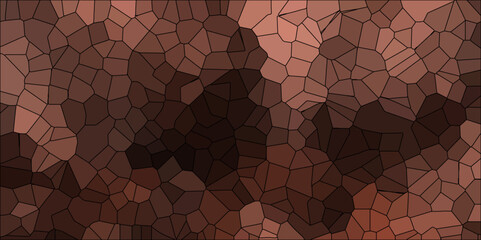 Abstract Background of triangular Patterns in dark brown Colors. Low Poly Wallpaper. Abstract grey crystal background - obrazy, fototapety, plakaty