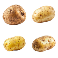 potatoes isolated on white background - obrazy, fototapety, plakaty