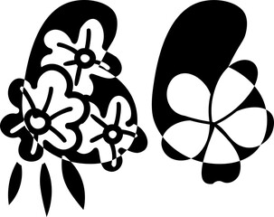 Left Double Quotation Mark alphabet flower botanical decorative blossom nature letter.