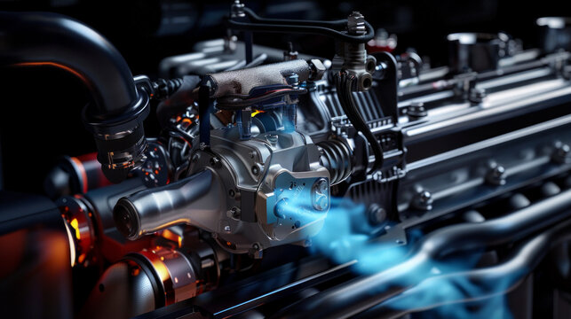 A precision-engineered fuel injection system, with high-flow injectors and advanced engine management, delivering power and efficiency