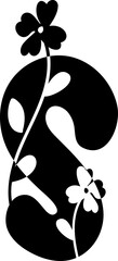 Uppercase S alphabet flower botanical decorative blossom nature letter. - 766164243