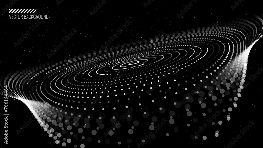 Poster abstract black hole background. concentric circle rings vortex in space. universe and starry concept