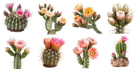 Fototapeta premium set of cactus flowers