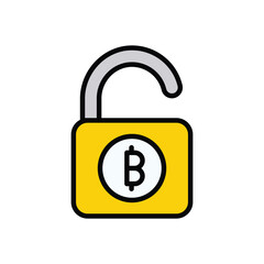 unlock currency icon design with white background stock illustration