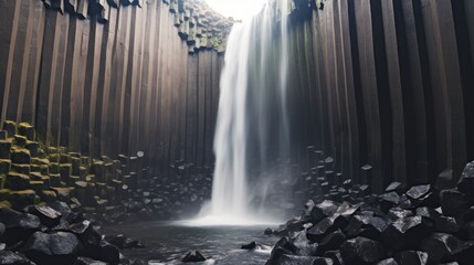 the Svartifoss waterfall in Iceland