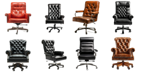 Executive leather computer chairs isolated