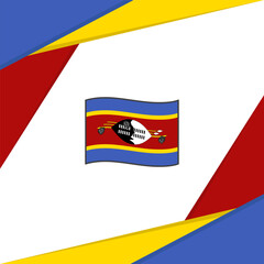 Eswatini Flag Abstract Background Design Template. Eswatini Independence Day Banner Social Media Post. Eswatini