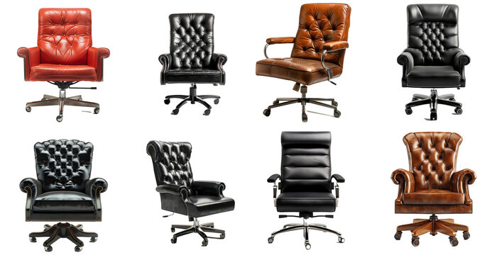Executive leather computer chairs isolated